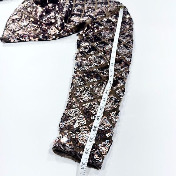 Vintage Cathy Hardwick bronze dynasty style sequin sweater top L - Picture 10 of 10